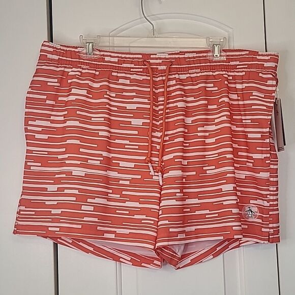 Original Penguin Orange and White Athletic Shorts - Picture 1 of 10